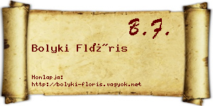Bolyki Flóris névjegykártya